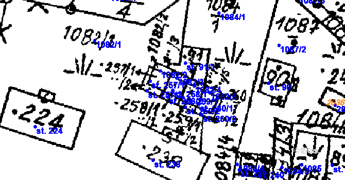 Parcela st. 258/1 v KÚ Dolní Sytová, Katastrální mapa