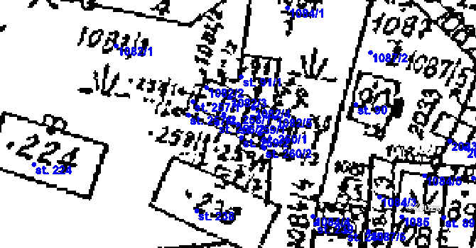 Parcela st. 259/1 v KÚ Dolní Sytová, Katastrální mapa