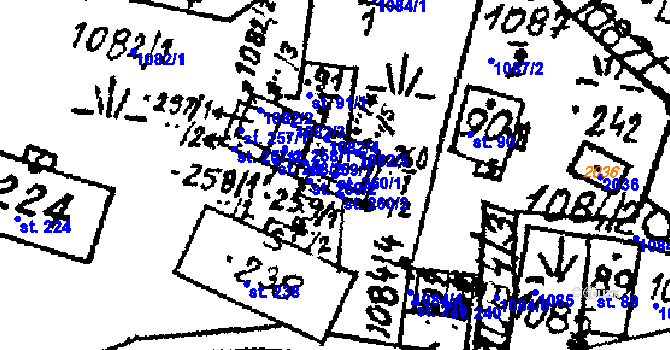 Parcela st. 260/1 v KÚ Dolní Sytová, Katastrální mapa