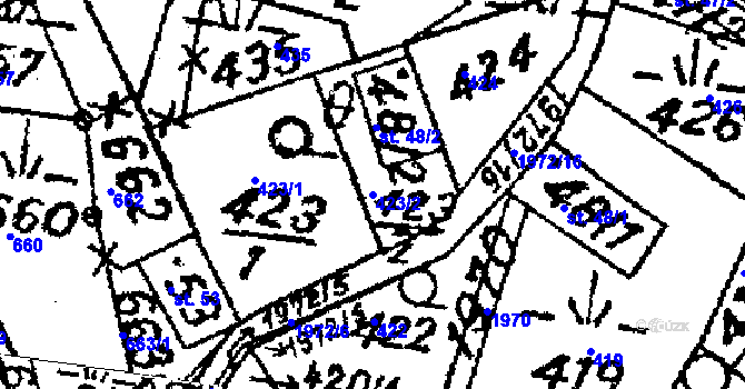 Parcela st. 423/2 v KÚ Dolní Sytová, Katastrální mapa