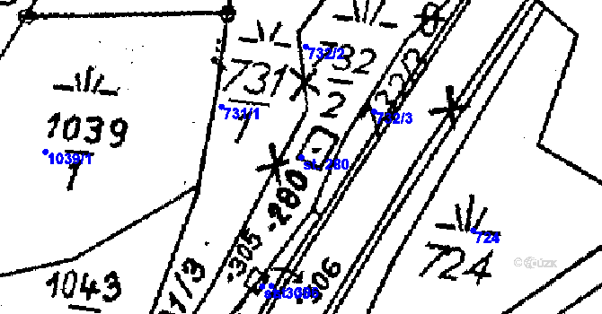 Parcela st. 280 v KÚ Dolní Sytová, Katastrální mapa