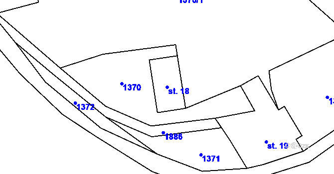Parcela st. 18 v KÚ Rybnice, Katastrální mapa