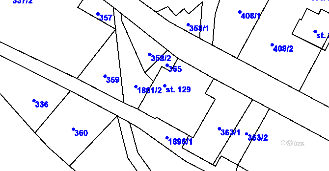 Parcela st. 129 v KÚ Rybnice, Katastrální mapa