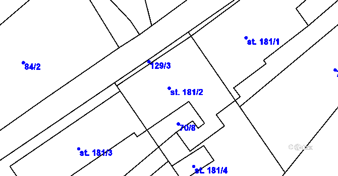 Parcela st. 181/2 v KÚ Rybnice, Katastrální mapa