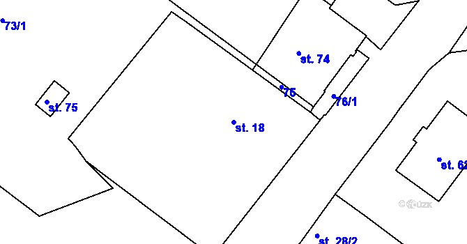 Parcela st. 18 v KÚ Hájek u Všerub, Katastrální mapa