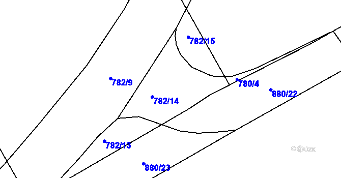 Parcela st. 782/11 v KÚ Hájek u Všerub, Katastrální mapa