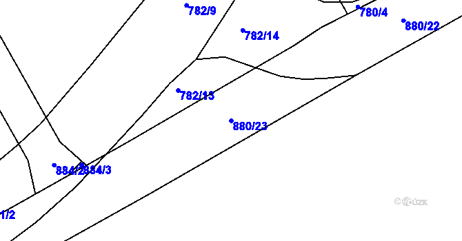 Parcela st. 880/23 v KÚ Hájek u Všerub, Katastrální mapa