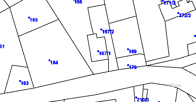Parcela st. 167/1 v KÚ Hájek u Ostrova, Katastrální mapa