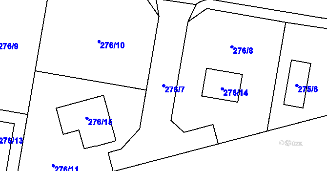 Parcela st. 276/7 v KÚ Hájek u Ostrova, Katastrální mapa