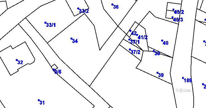 Parcela st. 9/4 v KÚ Hájek u Ostrova, Katastrální mapa
