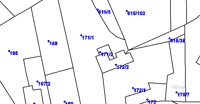 Parcela st. 171/2 v KÚ Hájek u Ostrova, Katastrální mapa