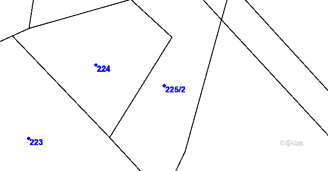 Parcela st. 225/2 v KÚ Hájek u Ostrova, Katastrální mapa