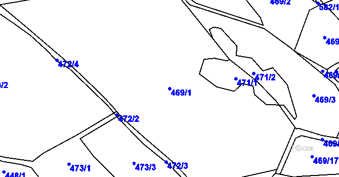 Parcela st. 469/1 v KÚ Hájek u Ostrova, Katastrální mapa