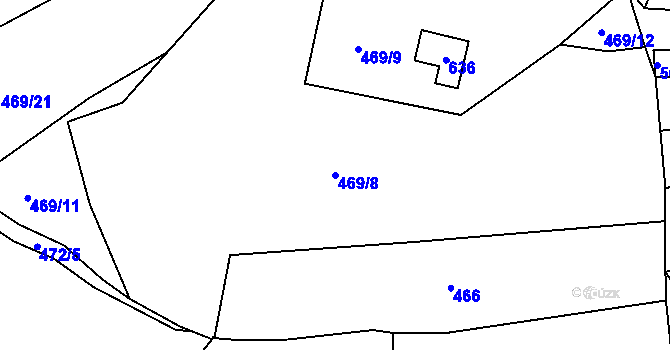 Parcela st. 469/8 v KÚ Hájek u Ostrova, Katastrální mapa
