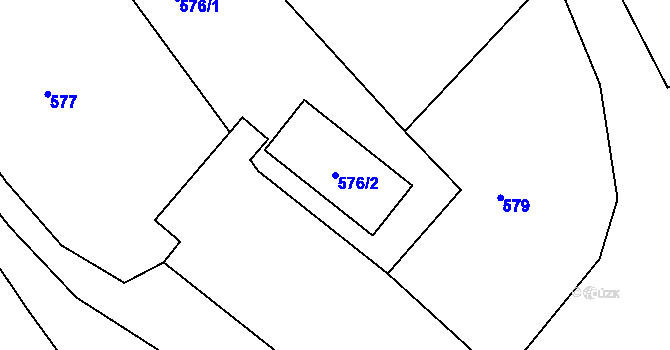 Parcela st. 576/2 v KÚ Hájek u Ostrova, Katastrální mapa