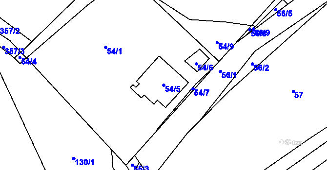 Parcela st. 54/5 v KÚ Hájek u Tišnova, Katastrální mapa