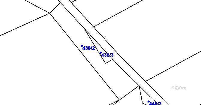 Parcela st. 438/3 v KÚ Hájek u Tišnova, Katastrální mapa