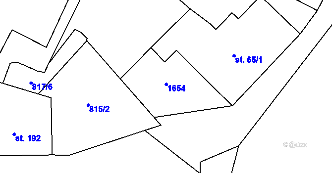 Parcela st. 65/3 v KÚ Brusnice, Katastrální mapa