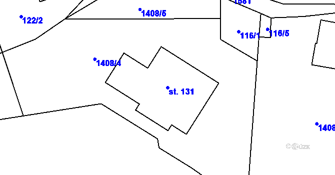 Parcela st. 131 v KÚ Brusnice, Katastrální mapa