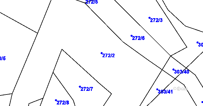 Parcela st. 272/2 v KÚ Brusnice, Katastrální mapa