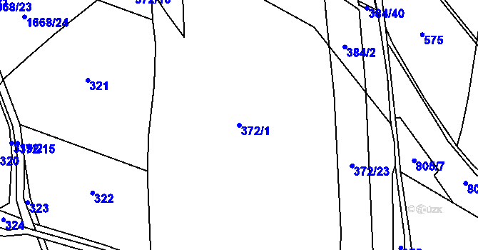 Parcela st. 372/1 v KÚ Brusnice, Katastrální mapa
