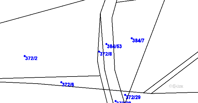 Parcela st. 372/8 v KÚ Brusnice, Katastrální mapa