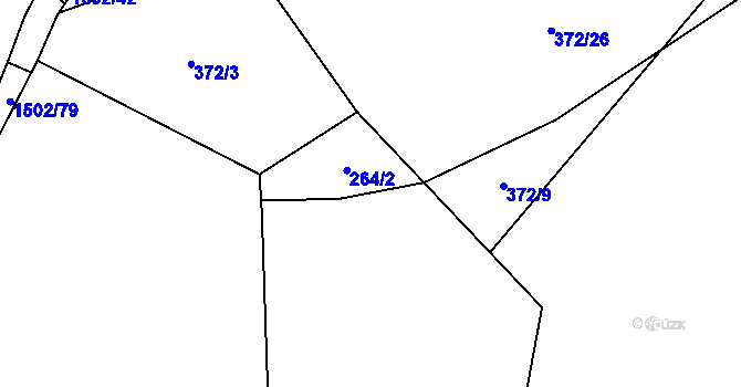 Parcela st. 372/10 v KÚ Brusnice, Katastrální mapa