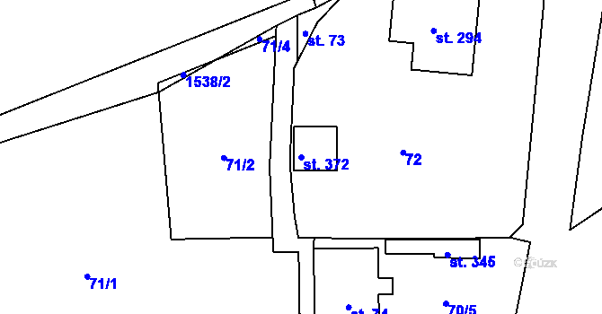 Parcela st. 372 v KÚ Brusnice, Katastrální mapa