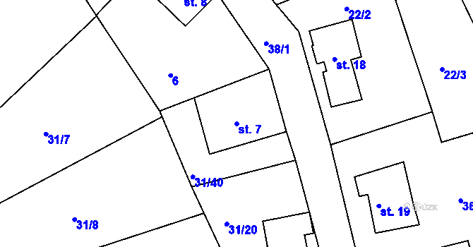 Parcela st. 7 v KÚ Hajnice, Katastrální mapa