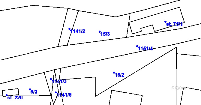 Parcela st. 1151/21 v KÚ Kyje u Hajnice, Katastrální mapa