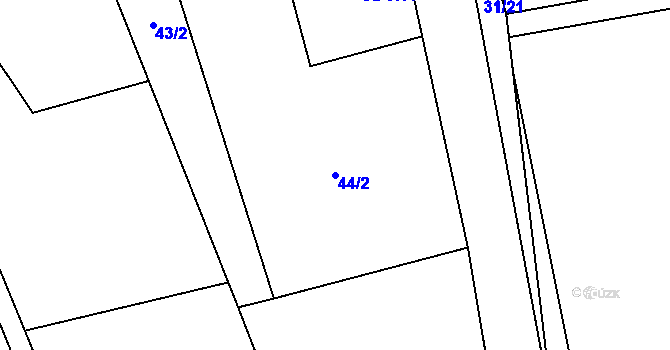 Parcela st. 44/2 v KÚ Hájov, Katastrální mapa