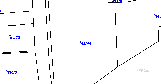 Parcela st. 140/1 v KÚ Hájov, Katastrální mapa