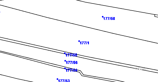 Parcela st. 177/1 v KÚ Hájov, Katastrální mapa