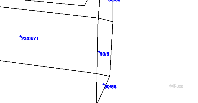 Parcela st. 50/5 v KÚ Hájov, Katastrální mapa