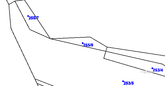 Parcela st. 255/8 v KÚ Hájov, Katastrální mapa