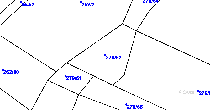 Parcela st. 279/52 v KÚ Hájov, Katastrální mapa