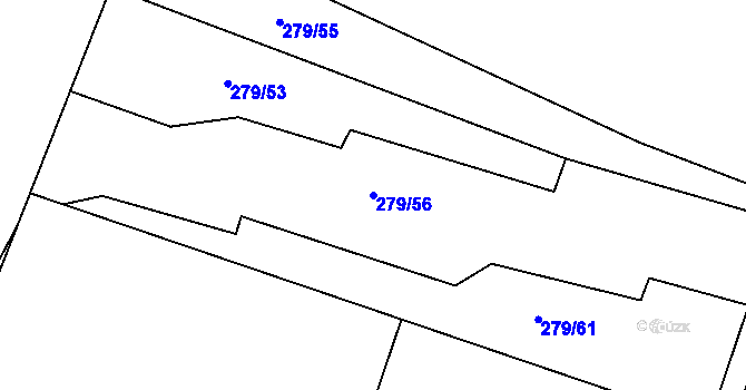 Parcela st. 279/56 v KÚ Hájov, Katastrální mapa