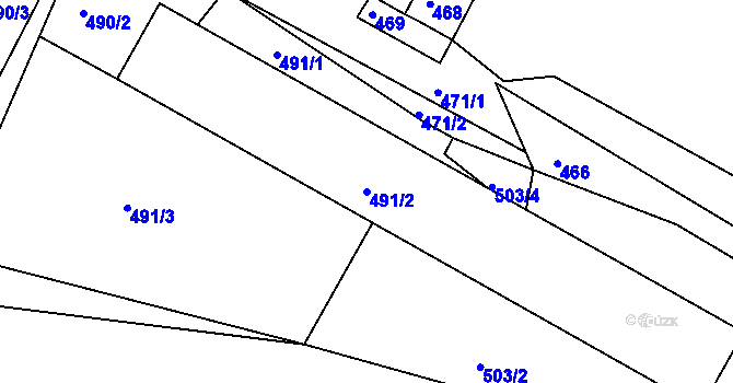 Parcela st. 491/2 v KÚ Haklovy Dvory, Katastrální mapa