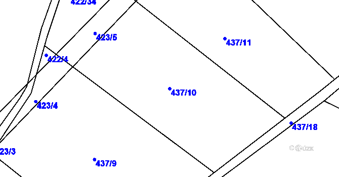 Parcela st. 437/10 v KÚ Haklovy Dvory, Katastrální mapa