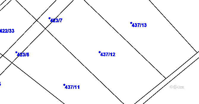 Parcela st. 437/12 v KÚ Haklovy Dvory, Katastrální mapa