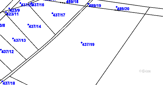 Parcela st. 437/19 v KÚ Haklovy Dvory, Katastrální mapa