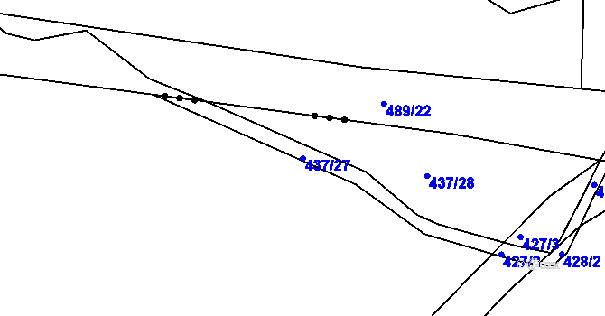 Parcela st. 437/27 v KÚ Haklovy Dvory, Katastrální mapa