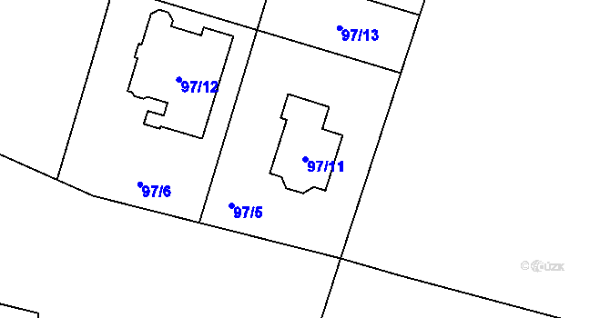 Parcela st. 97/11 v KÚ Haklovy Dvory, Katastrální mapa