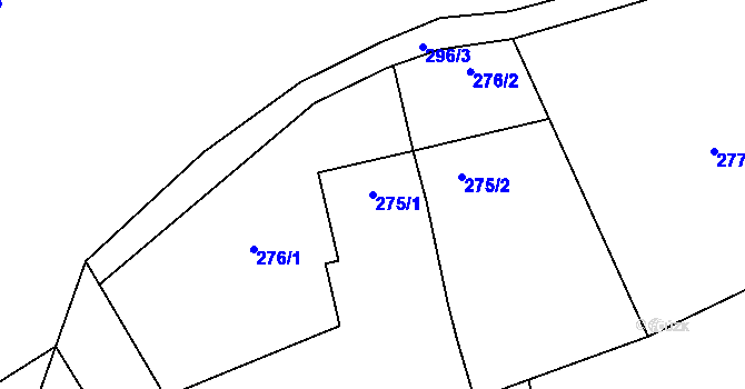Parcela st. 275/1 v KÚ Halámky, Katastrální mapa
