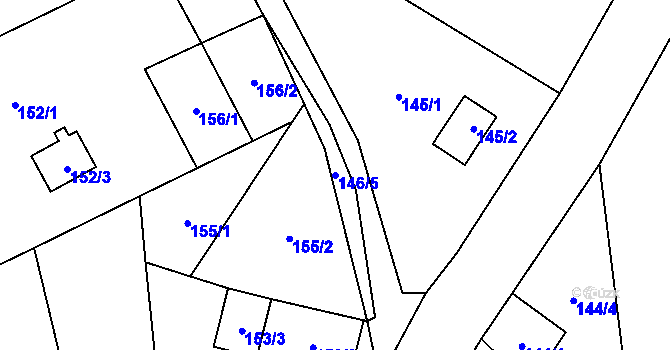 Parcela st. 146/5 v KÚ Halámky, Katastrální mapa