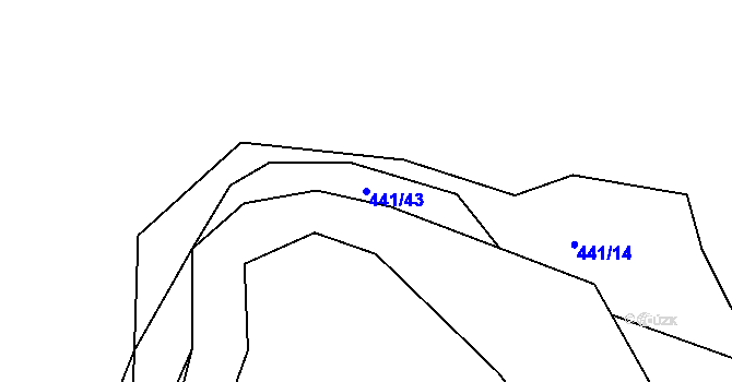 Parcela st. 441/43 v KÚ Halámky, Katastrální mapa