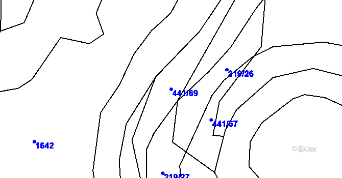 Parcela st. 441/69 v KÚ Halámky, Katastrální mapa