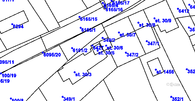 Parcela st. 30/5 v KÚ Halenkov, Katastrální mapa