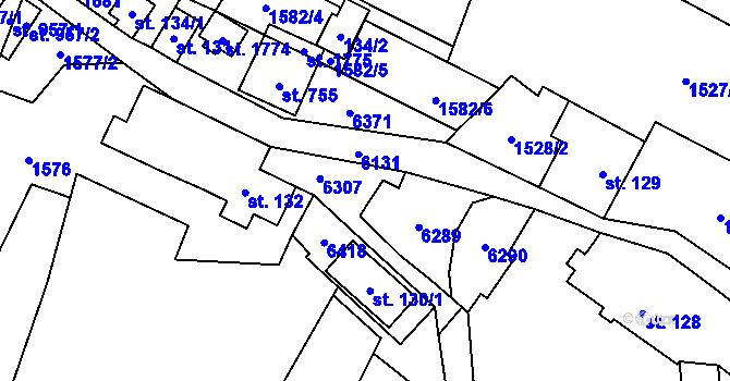 Parcela st. 135 v KÚ Halenkov, Katastrální mapa