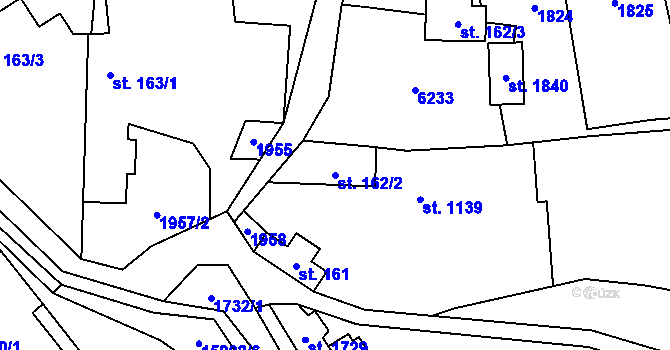 Parcela st. 162/2 v KÚ Halenkov, Katastrální mapa